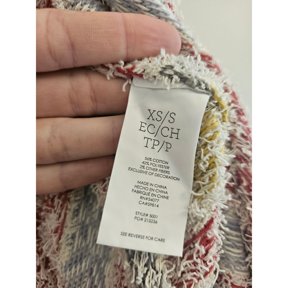 Cabi Love Carol Collection Fair Isle Fringe Poncho Sweater XS/S siesta - Picture 8 of 10